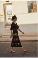 Women Spring And Summer Bohemian Holiday Flowers Embroidered Lace Tapered Hollow Dress