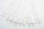 Pure Dignified White Dress Summer Lady Square Collar Mid Length Dress Women