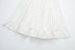 Pure Dignified White Dress Summer Lady Square Collar Mid Length Dress Women