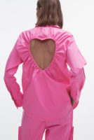 Heart Shaped Opening Design Long Sleeve Shirt Women Spring