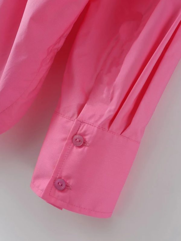 Heart Shaped Opening Design Long Sleeve Shirt Women Spring