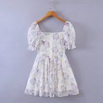 Summer Women Clothing Organza Waist Trimming Princess Short Dress