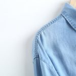 Blue Denim Shacket Women Spring Retro Fashionable Loose Slimming Small Long Sleeved Top