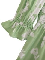 Summer Elegant Women Clothing Polyester Pullover Square Collar Dress