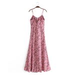 Sexy Niche Design Dress Pink Print Long Dress