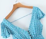 Spring Seaside Vacation Cardigan Lace up Sexy Waist Trimming Long Beach Dress