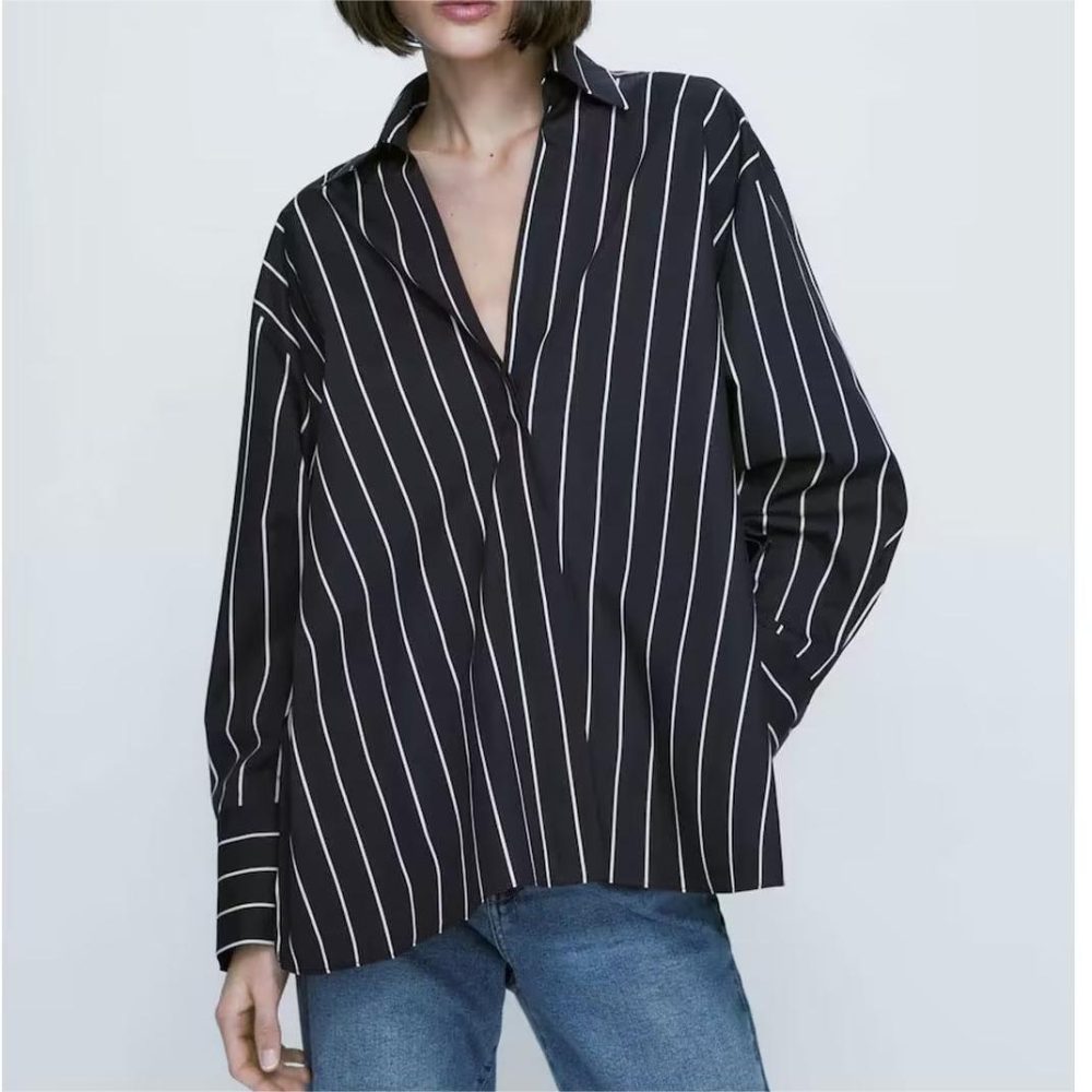 Women Striped Shirt Spring Korean Business Long Sleeve Shirt Vertical Shirt