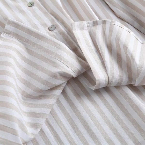 Blue Striped Shirt Women Loose Spring Autumn Korean Long Sleeve Bottoming Shirt Design Blouse