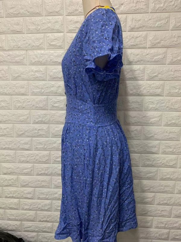 Women Clothing Rayon V neck Slimming Printed Dress