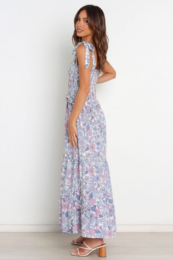 Women  Summer New Sexy Sling Strap Printed Dress Long Dress