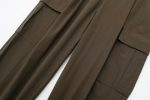 Summer Women Clothing Commuting Army Green Straight Cargo Pants