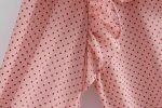Fall Women Clothing Laminated Decoration Polka Dot Shirt