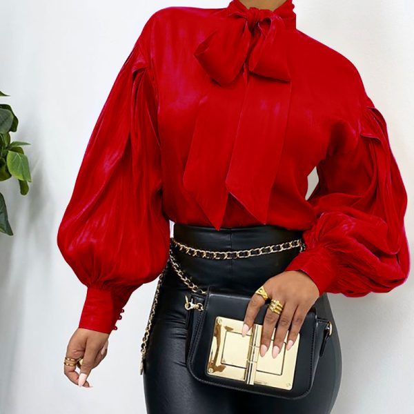 Women Spring Clothing Women Long Sleeve Solid Color Shirt Vintage Top