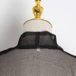 Sexy Lantern Sleeve See through Loose Black Organza Shirt Top Suspenders
