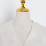 Niche Autumn Vintage Court V-neck Lantern Sleeve Waist Strap Design Top Shirt
