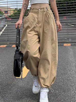 Street Hipster Waist Adjustable Loose Hip Hop Trousers Ankle Tied Women