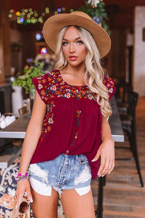 Women Casual Floral Embroidery Tshirt Ruffle Cap Sleeves Tank Blouses Tops
