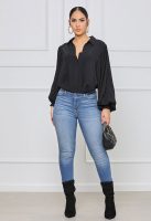 Shirt Women Design Women Clothing Loose Lapels Black Long Sleeve Solid Color Shirt Casual Spot