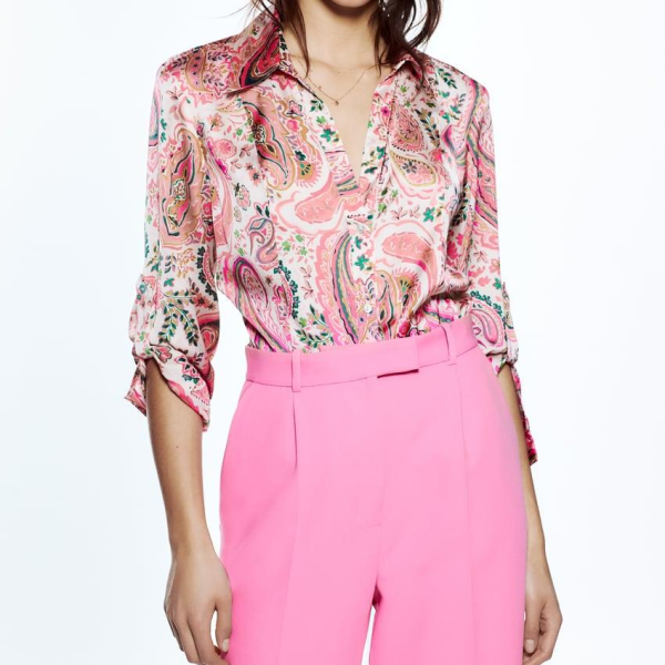 Spring Women Clothing Slimming Printed Shirt