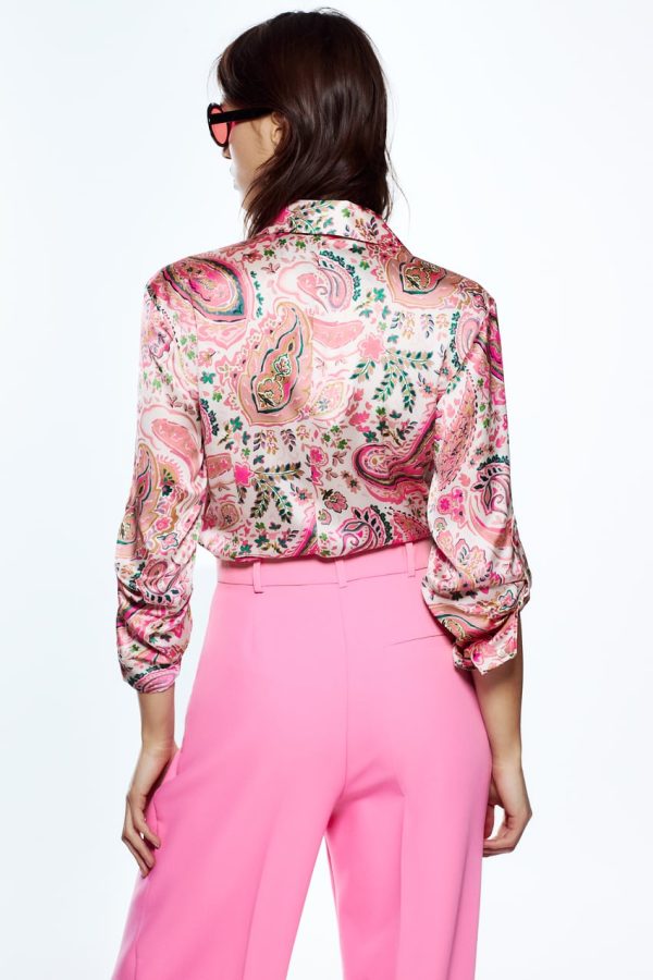 Spring Women Clothing Slimming Printed Shirt