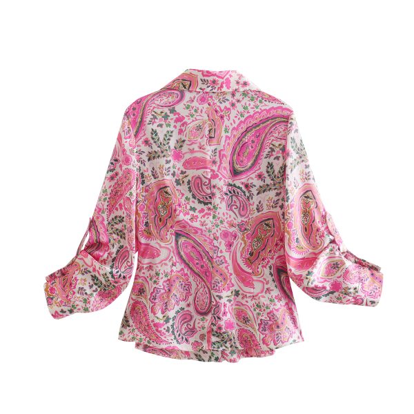 Spring Women Clothing Slimming Printed Shirt