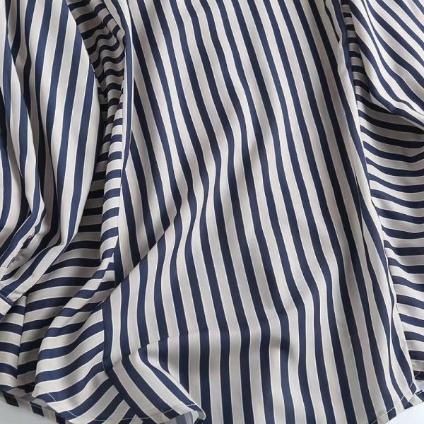 Asymmetric Striped Casual Shirt