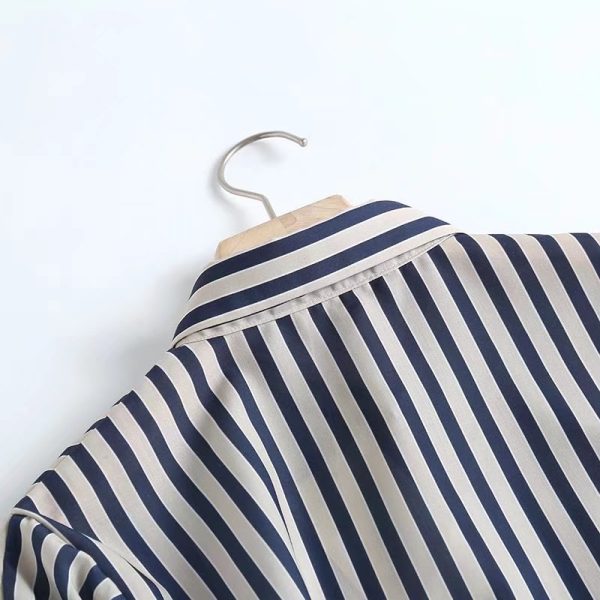 Asymmetric Striped Casual Shirt