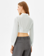 Summer Poplin Shirt Single-Breasted Short Top