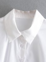 Summer Poplin Shirt Single-Breasted Short Top