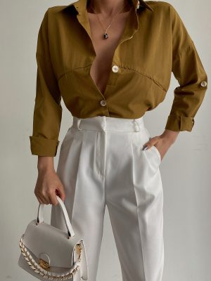 Autumn Earth Color Loose Shirt