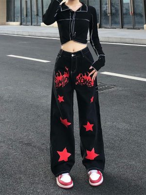 New-Flame-Star-Print-Women-Jeans-High-Street-Retro-Hip-Hop-Style-Baggy-Jeans-Oversized-Fashion-1