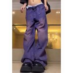 New Purple High Waist Jeans Vintage Washed Women Jeans
