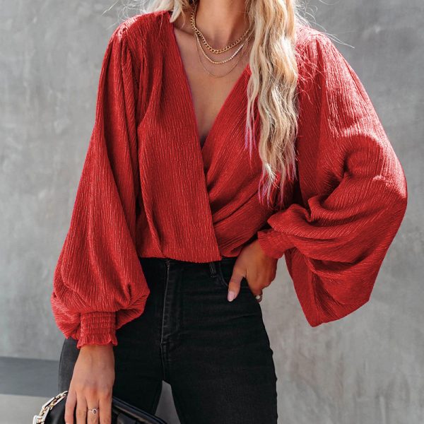 Autumn Solid Color Beauty Clothing Simple Shirt Long Sleeve