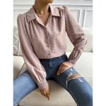 Spring Summer Office Fur Ball Stitching Lace Shirt Top Women