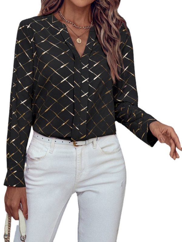 Summer Chiffon V neck Printed Cardigan Long Sleeve Shirt Top Women