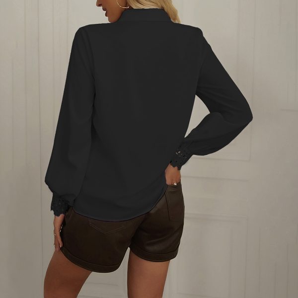 Solid Color Shirt Women Spring Summer Casual Long Sleeved Shirt