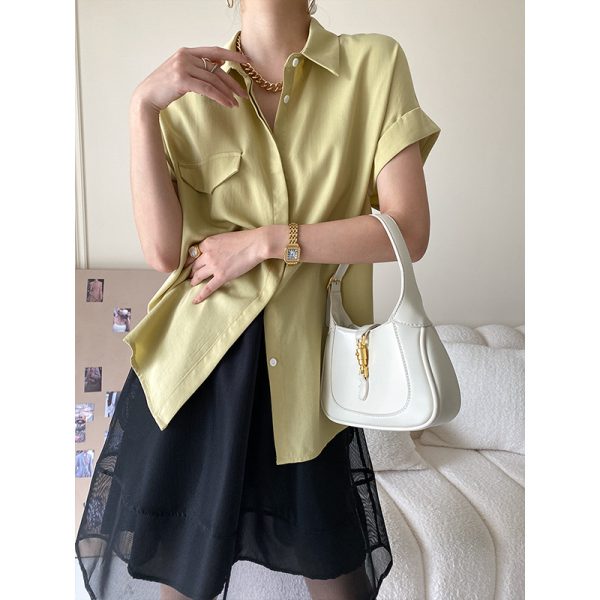 French Simplicity Tencel Small Shirt Women Summer Niche