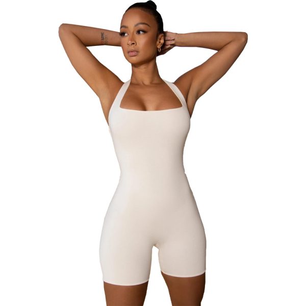 Women Clothing Solid Color Casual Exercise Yoga Shaping Romper