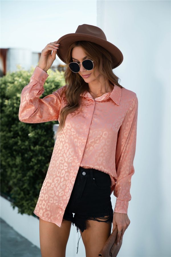 Autumn Winter  Leopard-Print Long-Sleeved Shirt