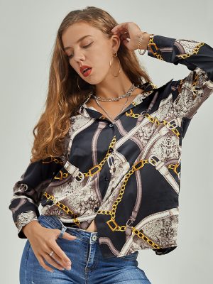 Shirt Women Autumn Retro Minority Loose Hong Kong Long Sleeve Design Chiffon Top