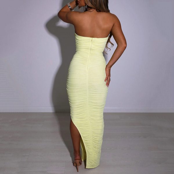 Women Clothing Sexy Halter Asymmetric Autumn Elegant Bodycon High Waist Backless Maxi Dress