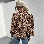 Women Clothing Autumn Long Sleeve Leopard Print Buckle Collared Shirt for Women