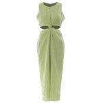 Spring Summer Candy Color Cropped Outfit Slimming Sleeveless Side Slit Vest Dress Women