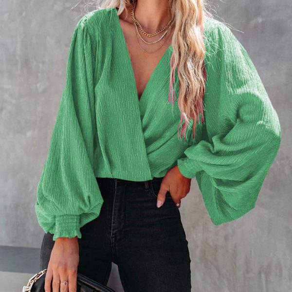 Autumn Solid Color Beauty Clothing Simple Shirt Long Sleeve