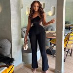 One Shoulder Chain Hollow Out Cutout out Jumpsuit Skinny One Piece Trousers Hip Lifting Wide Back Jumpsuit Leggings Women
