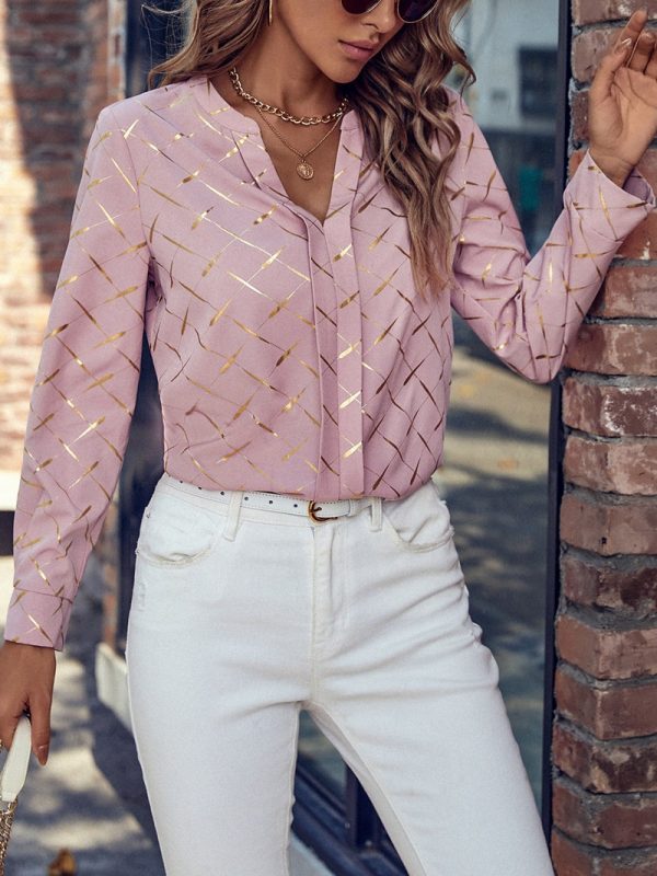 Summer Chiffon V neck Printed Cardigan Long Sleeve Shirt Top Women