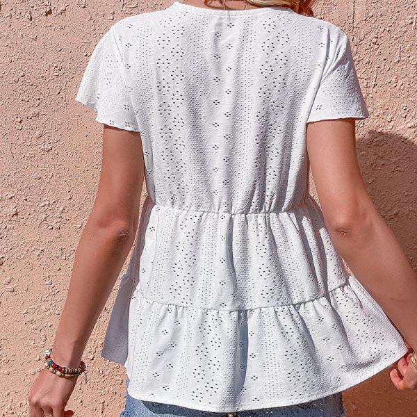 Women Summer Tops Casual Simple White Shirt