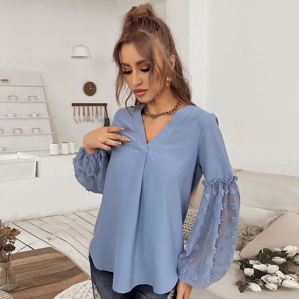 Casual Office Top Summer Stitching Long-Sleeved Shirt Casual Vacation