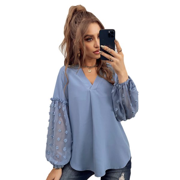 Casual Office Top Summer Stitching Long-Sleeved Shirt Casual Vacation