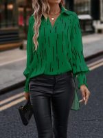 Spring Autumn Women Casual Striped Long Sleeved Shirt